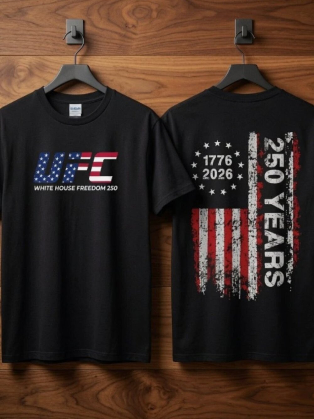 UFC Freedom 250 250 Years American Flag Patriotic Graphic Tee Shirt